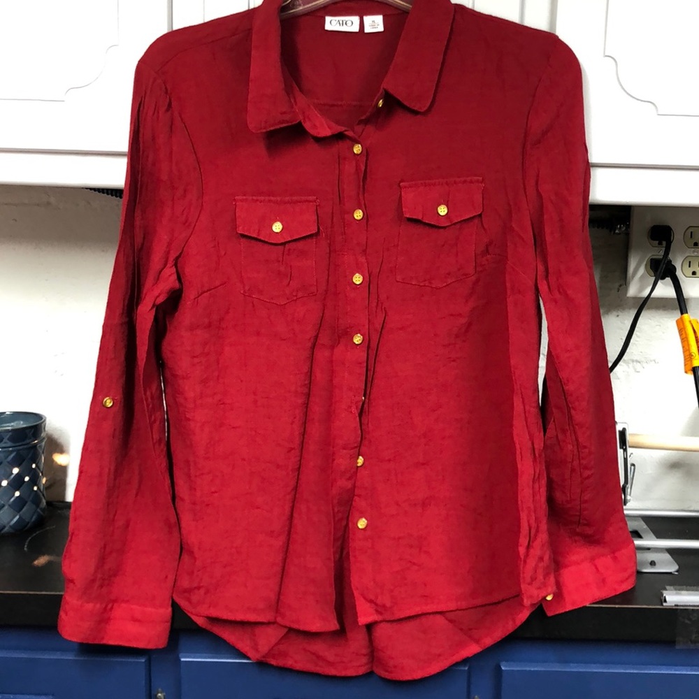 Cato ladies shirt deep‎ wine red XL